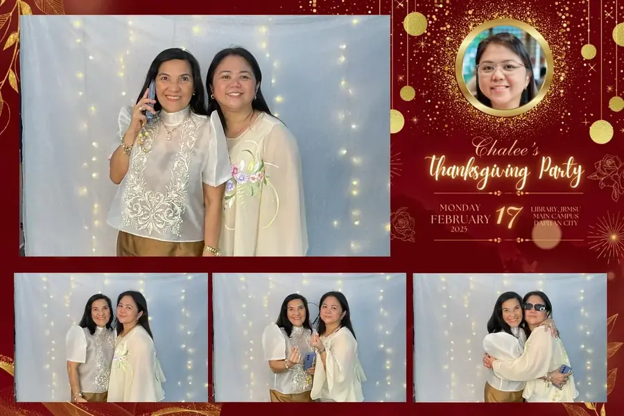 Birthday and thanksgiving party photobooth layout for Chalee