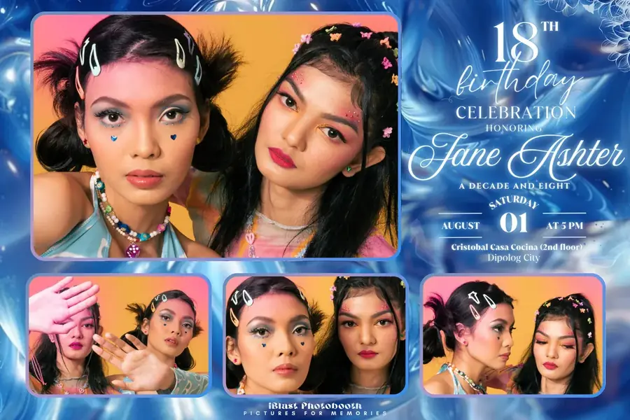 Debut photobooth layout for Jane Ashter's 18th birthday