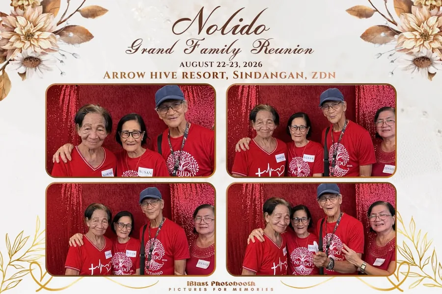 Family reunion photobooth layout for the Nolido Grand Family Reunion at Arrow Hive Resort, Sindangan