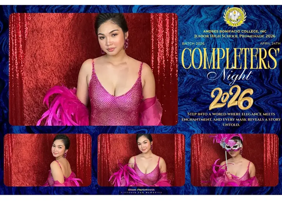 School event photobooth layout for ABC Completers Night 2026