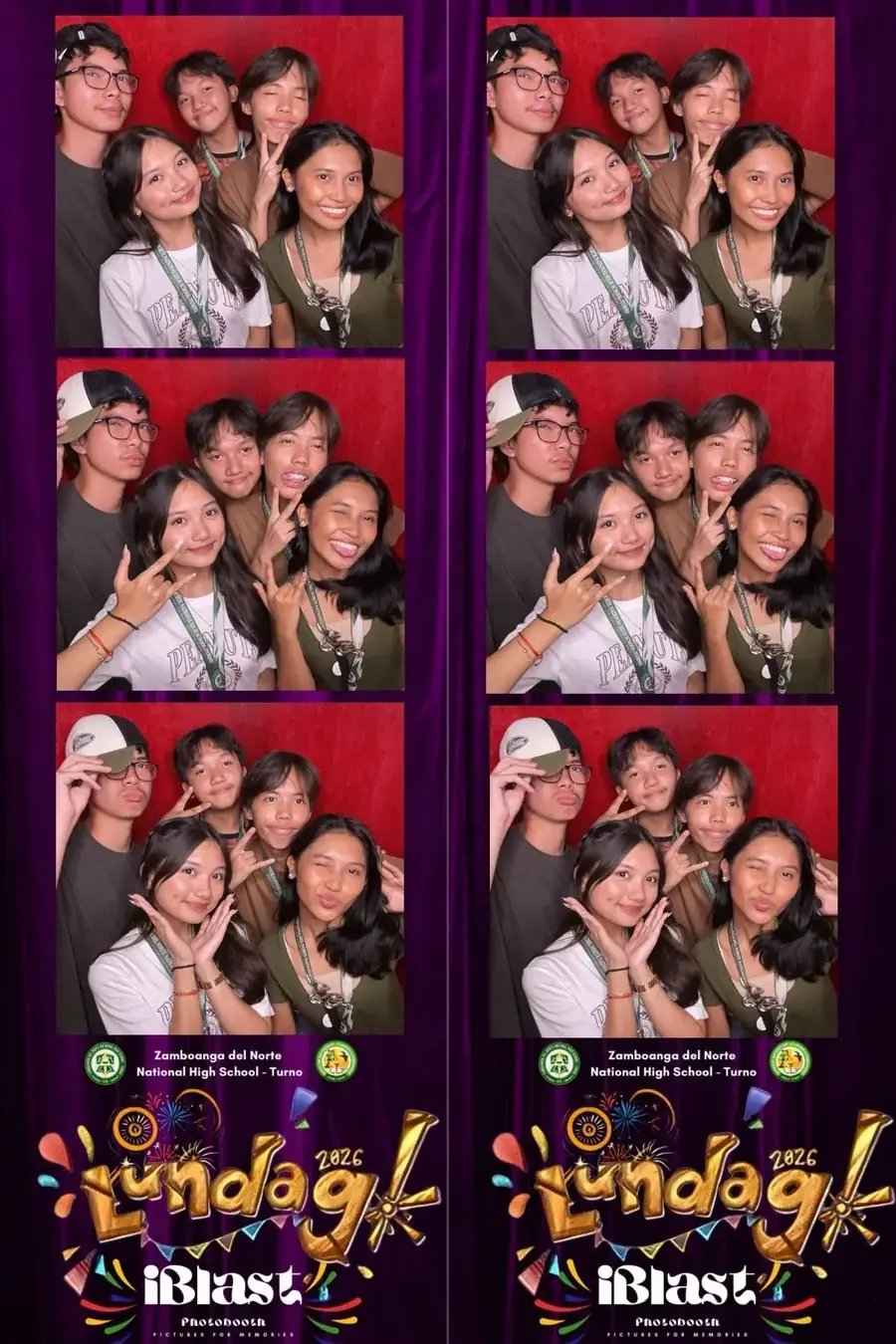 School event photostrip layout for ZDNNHS Turno Lundag 2026