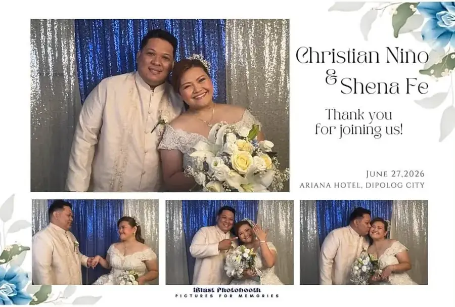 Wedding photobooth layout for Christian Nino and Shena Fe at Ariana Hotel, Dipolog City