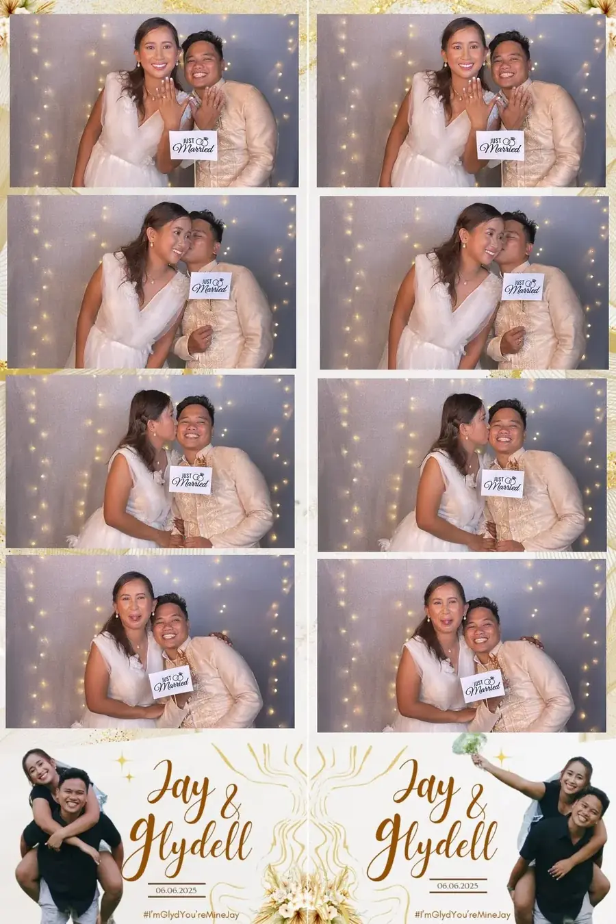 Wedding photostrip layout for Jay and Glydell