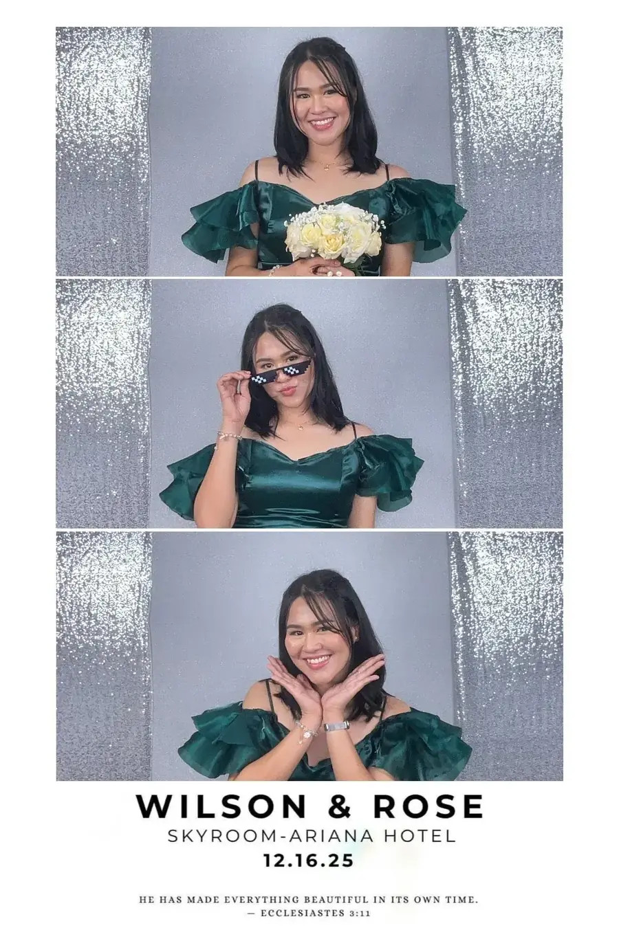 Wedding photostrip layout for Wilson and Rose at Skyroom, Ariana Hotel