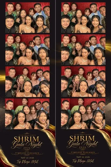 Photostrip-style printed layout from a gala night event