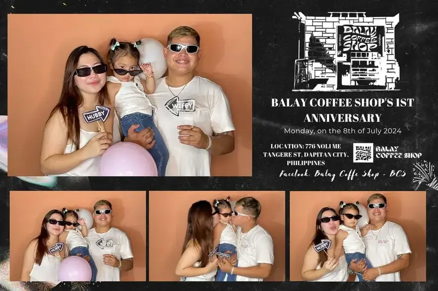 Business anniversary photobooth layout for Balay Coffee Shop