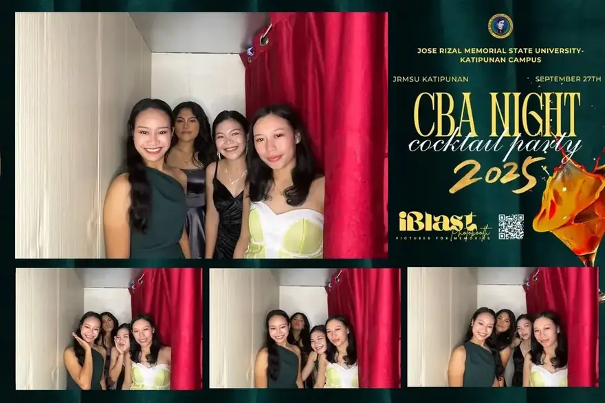 Cocktail party photobooth layout for CBA Night 2025