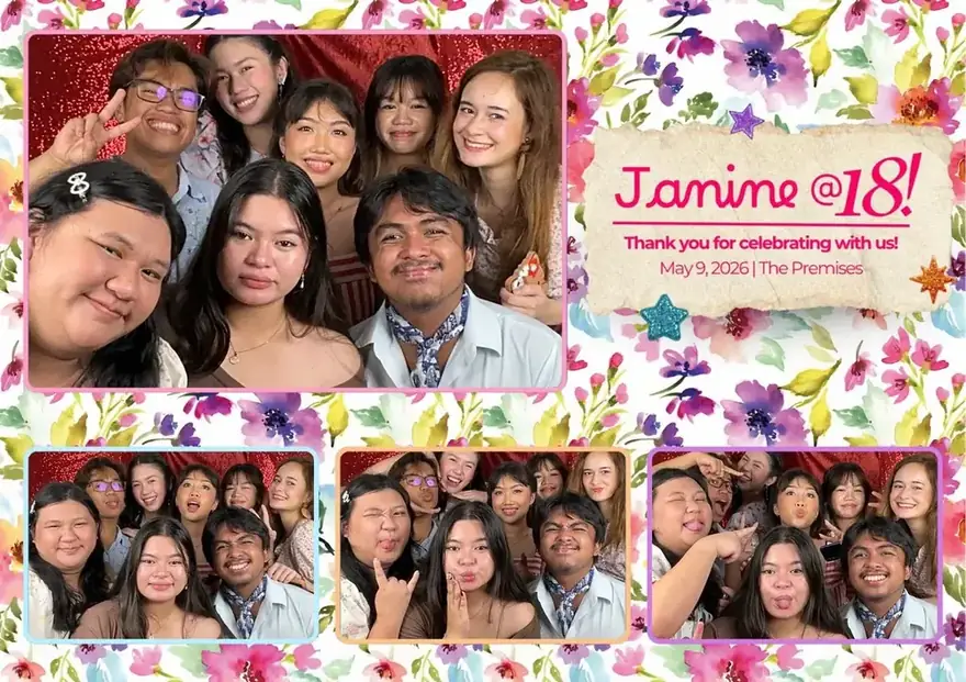 Debut photobooth layout for Janine's 18th birthday